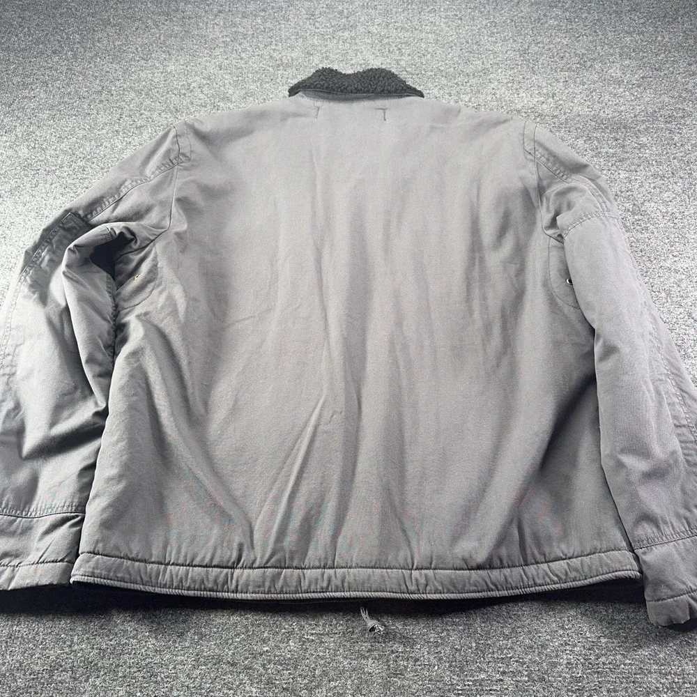 J. Crew Men's Authentic Vintage Style Broken In Full Zip Jacket Size L Gray EUC